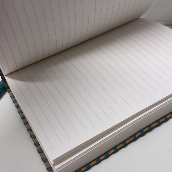 Turquoise Green  Stone Recycled Leather Journal with Lined Pages - Picture 7 of 8